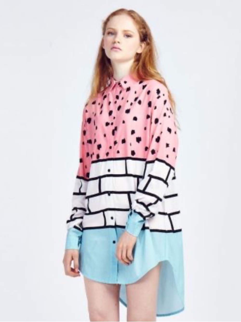 Lazy Oaf scribble brick shirt tunic NWT M/L - Picture 7 of 15